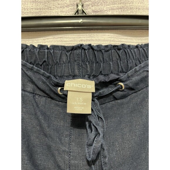 Chicos Shorts Womens Navy Size 1.5 10 Tie-Front Classic Fit - Picture 3 of 4